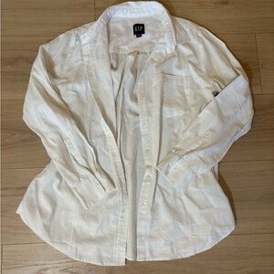 GAP Men's Cream Casual Button Down Shirt